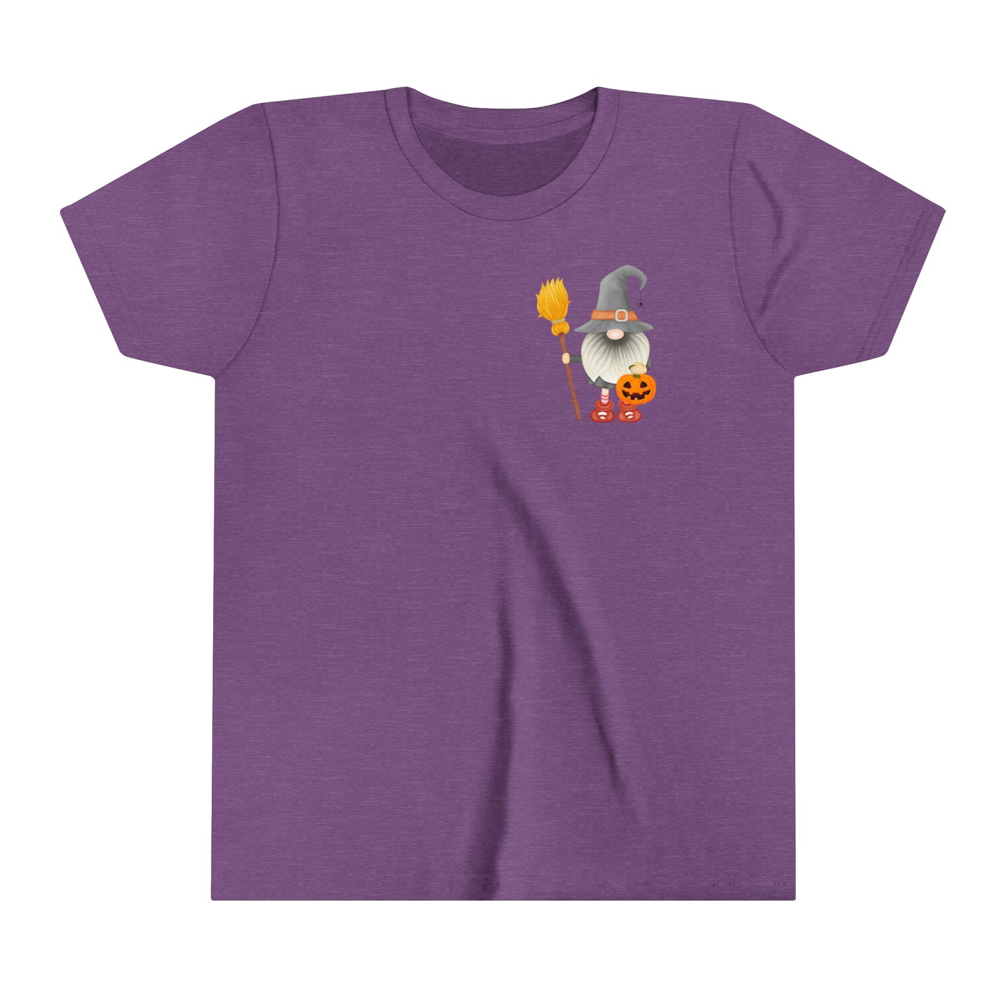 Witch Gnome - with Pumpkin Trick or Treat Pale - Youth Short Sleeve Tee