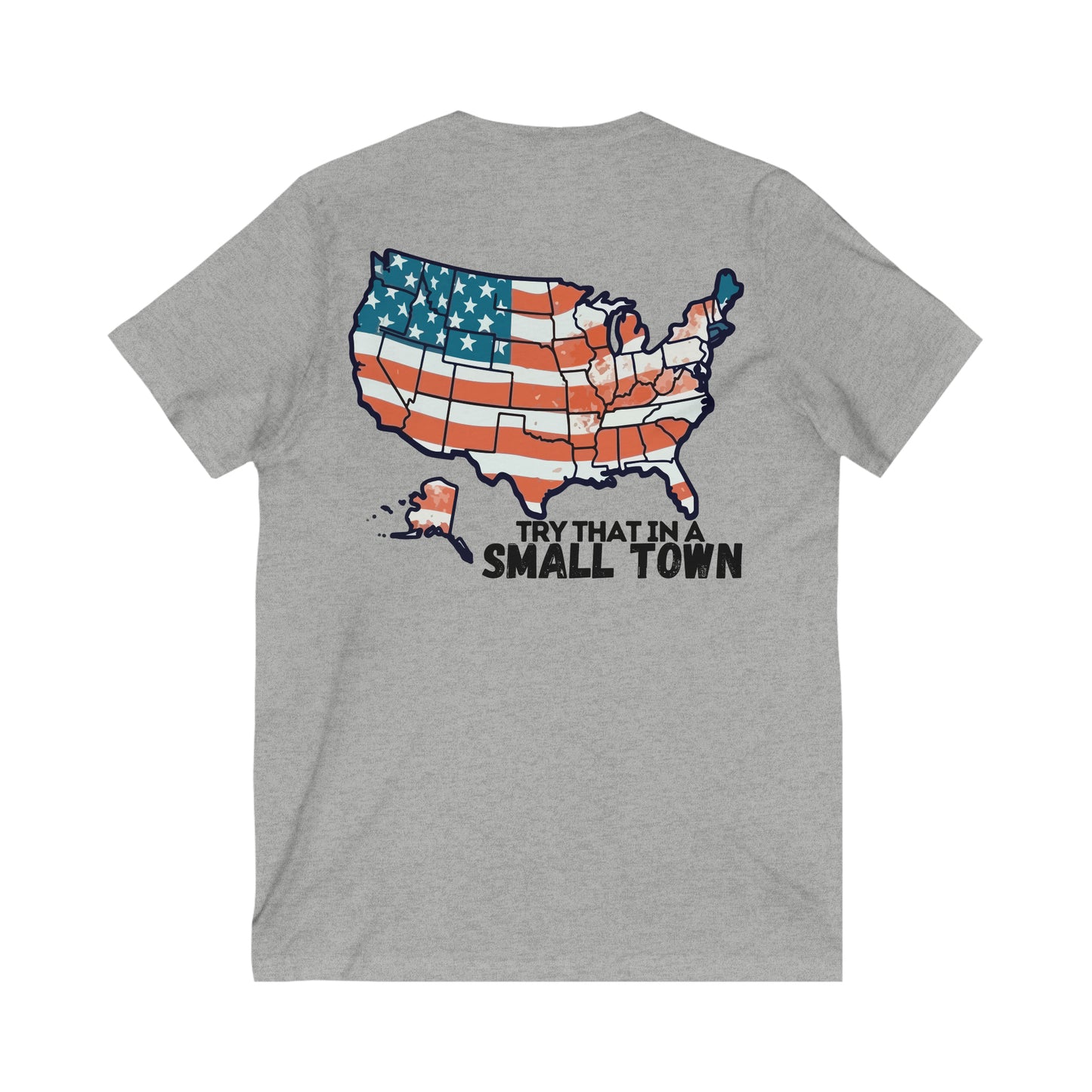 Try That in a Small Town - Aldean - Unisex Jersey Short Sleeve V-Neck Tee
