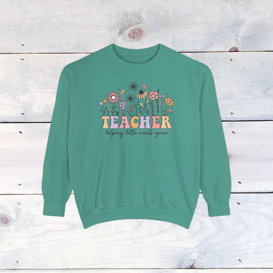 Teacher Flower Comfort Colors Sweater