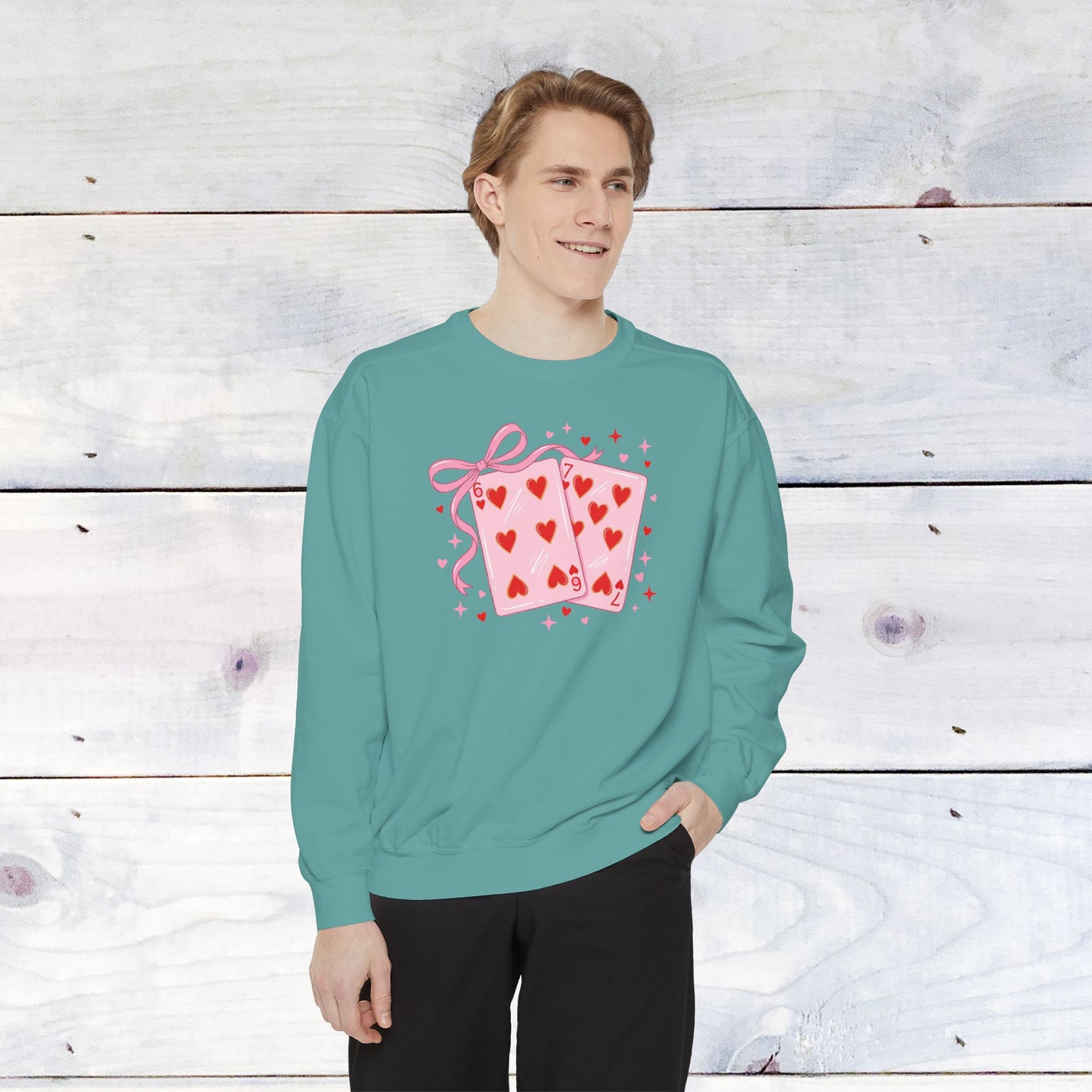 6-7 Valentine Cards Comfort Colors Sweater
