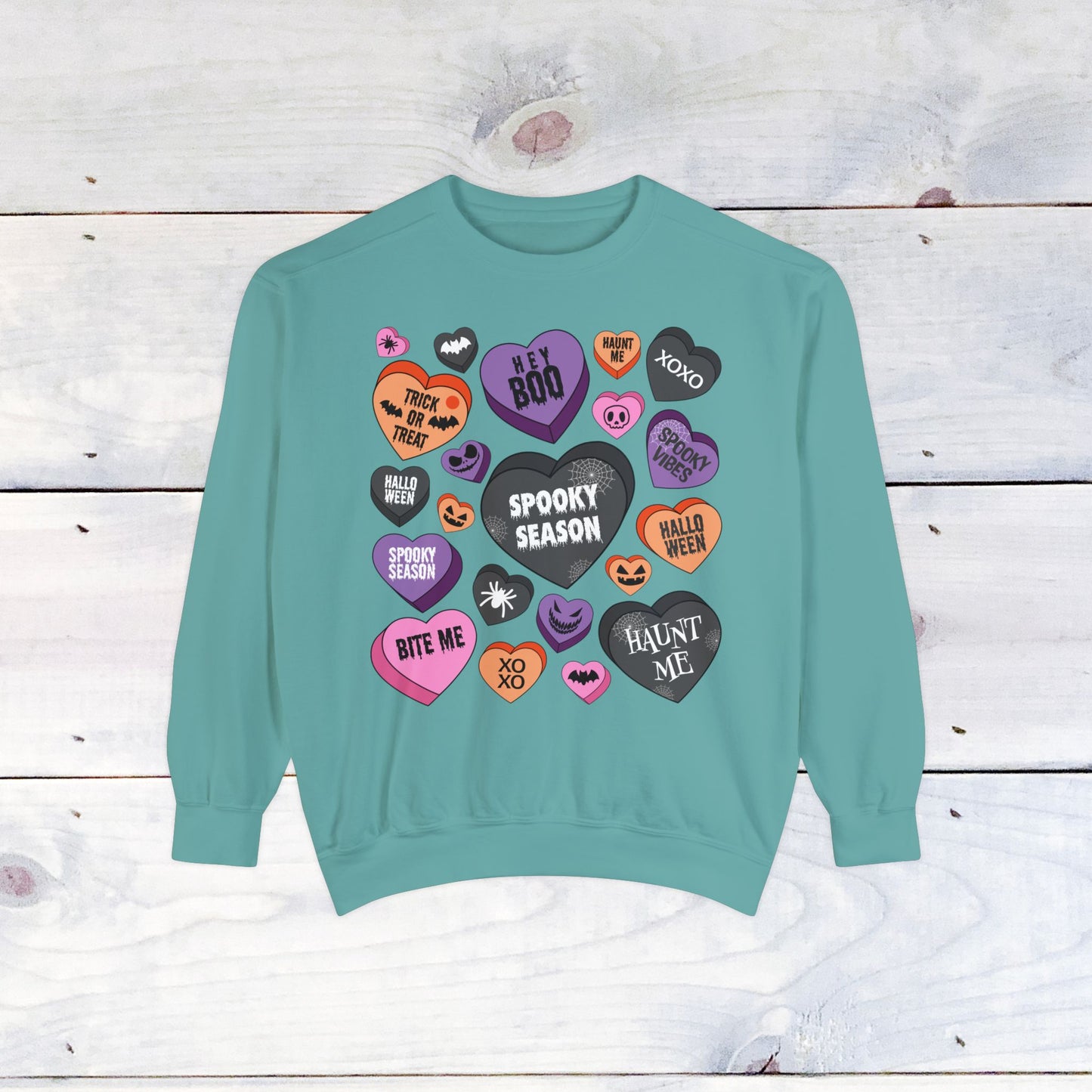Halloween Conversation Hearts - Comfort Colors Sweater