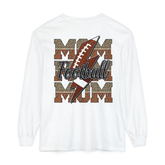 Football Mom Long Sleeve Comfort Colors T Shirt