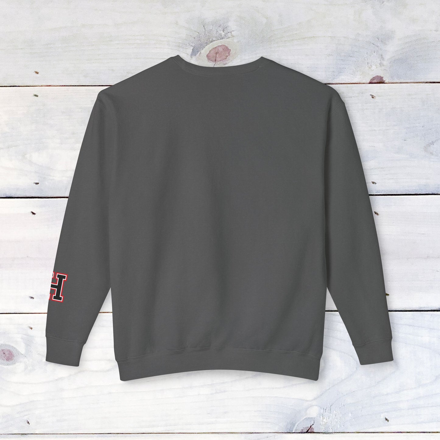 Fun Heath Bow Sweater Lower Sleeve "H" on Left  - Comfort Colors Sweater
