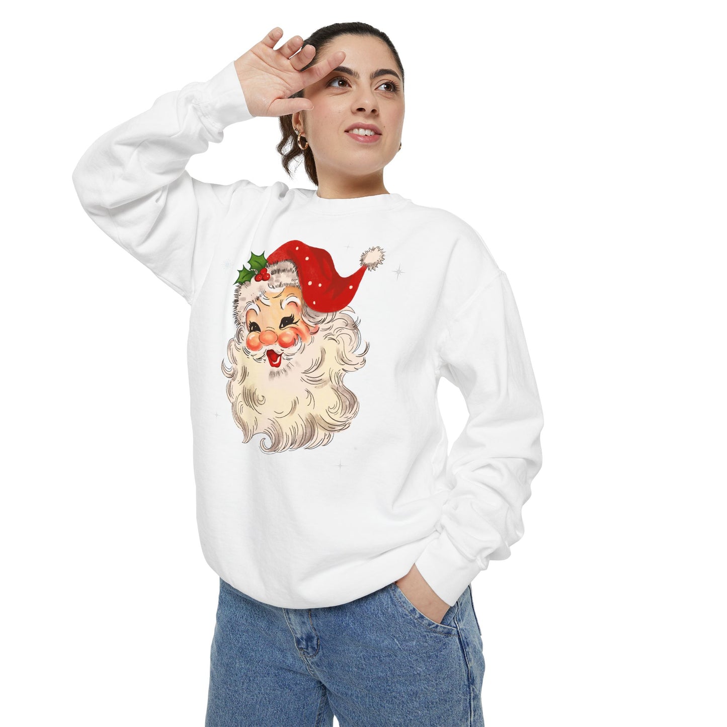 Sparkle Santa Comfort Colors Sweater