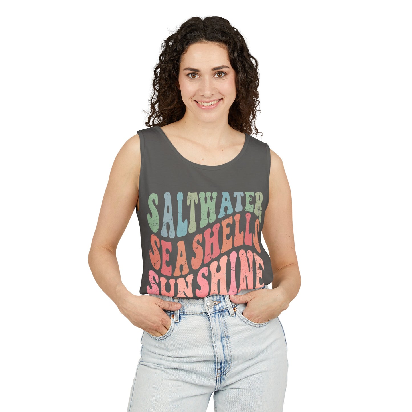 Saltwater, Seashells, Sunshine Tank - Comfort Colors