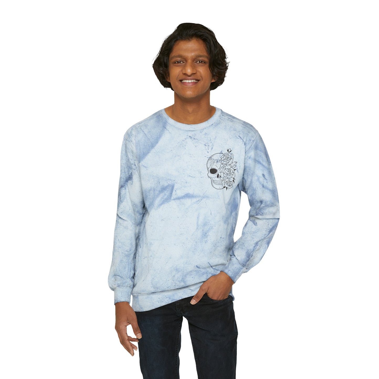 Skull Front, Vastly Overrated Back - Color Blast Comfort Colors Pullover - Multi Color Options