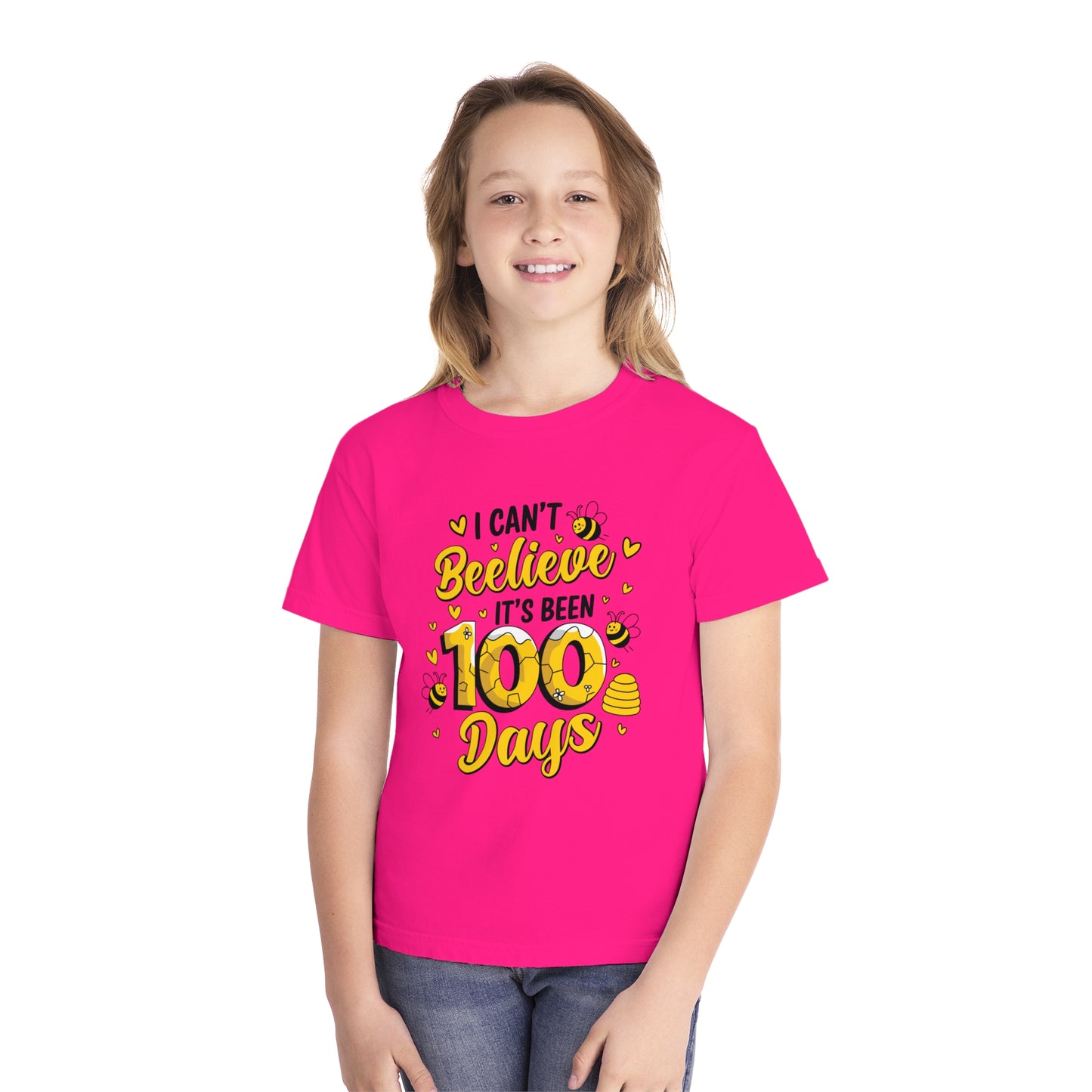 Youth I Can't Beelieve 100 Days Comfort Colors Tee