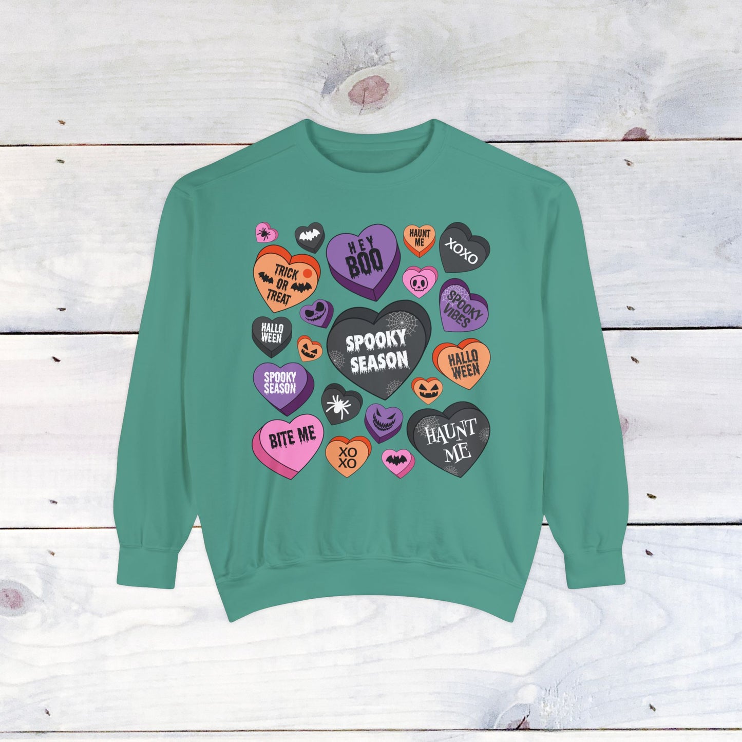 Halloween Conversation Hearts - Comfort Colors Sweater