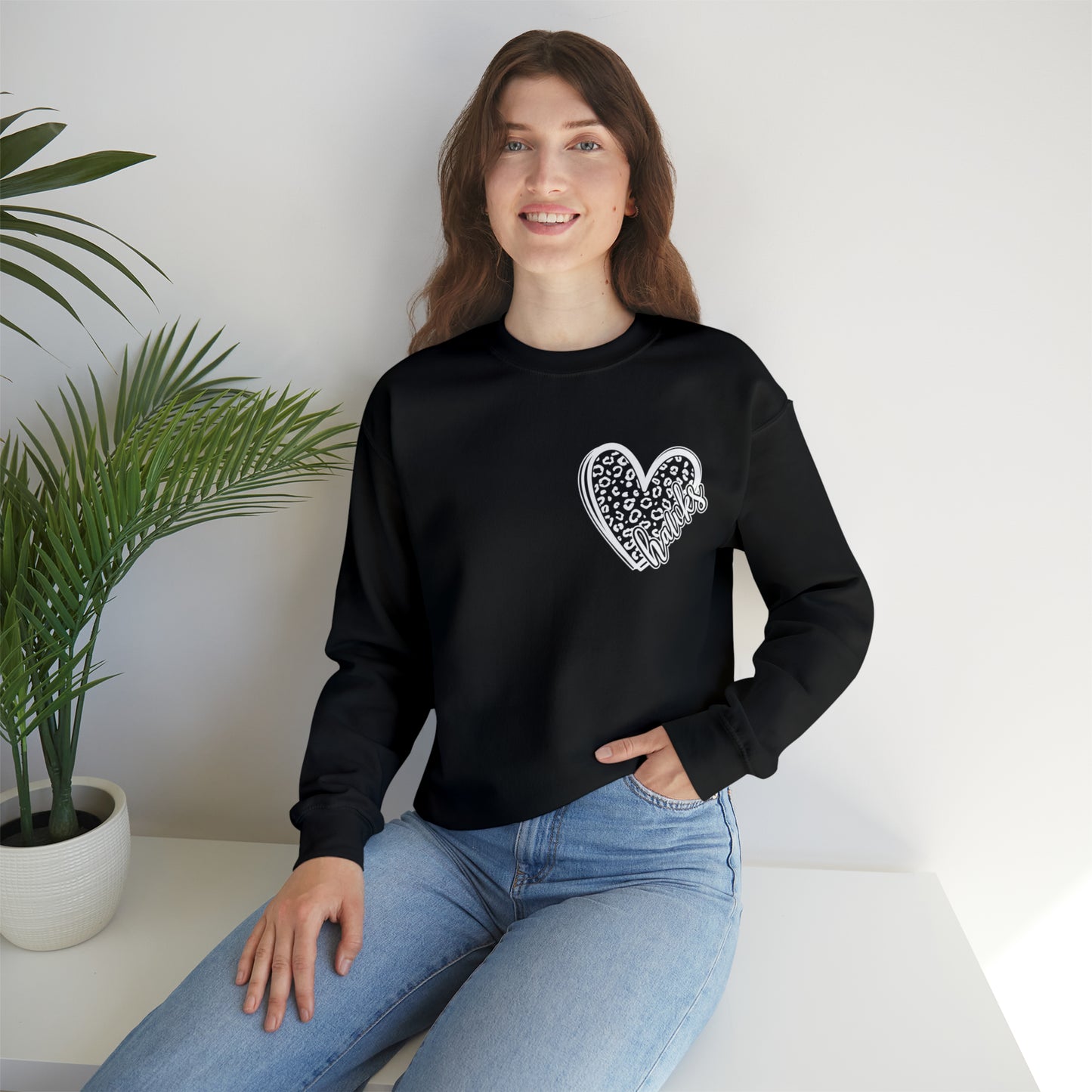 Hawks Cheetah Heart Sweater