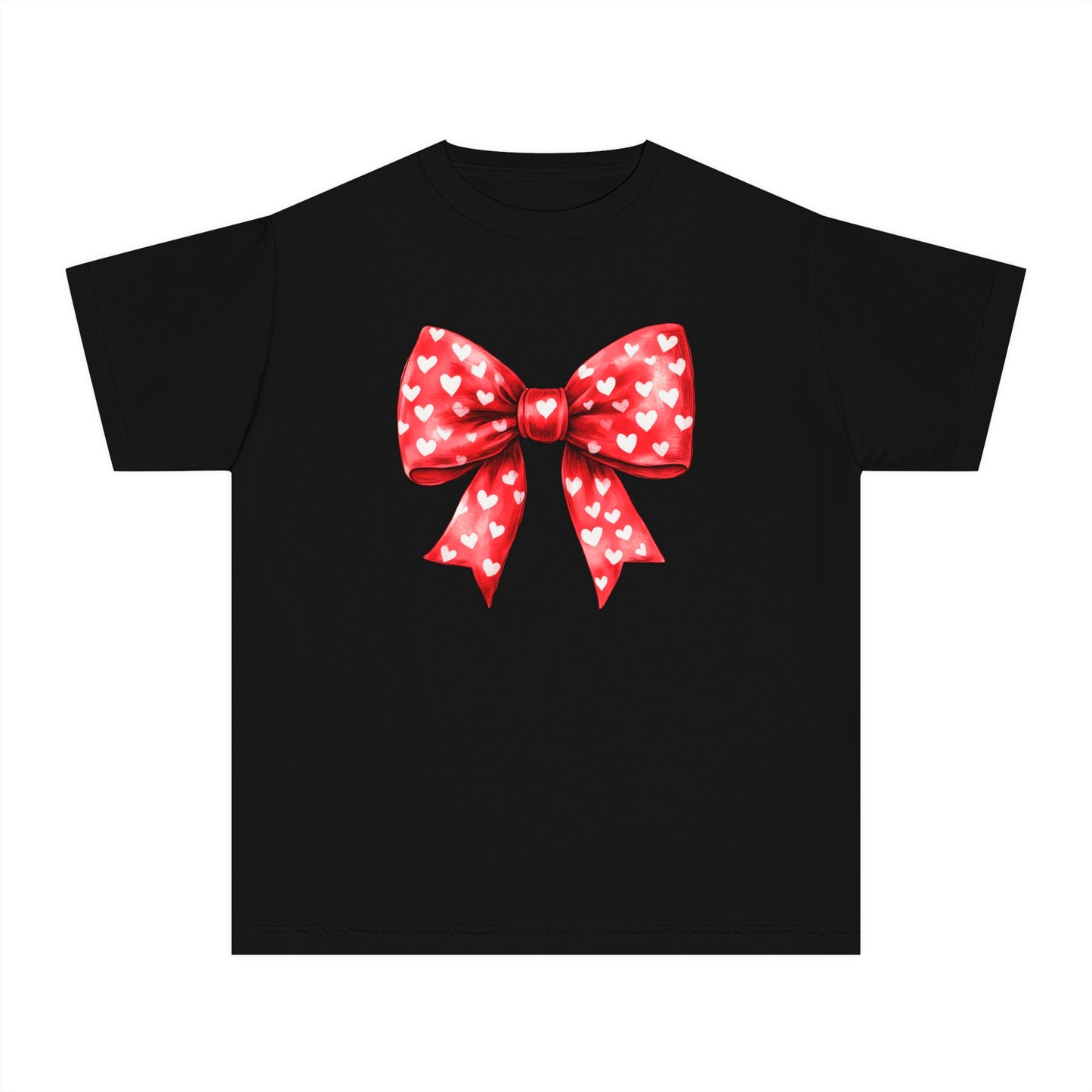 Heart Bow Youth Comfort Colors Tee