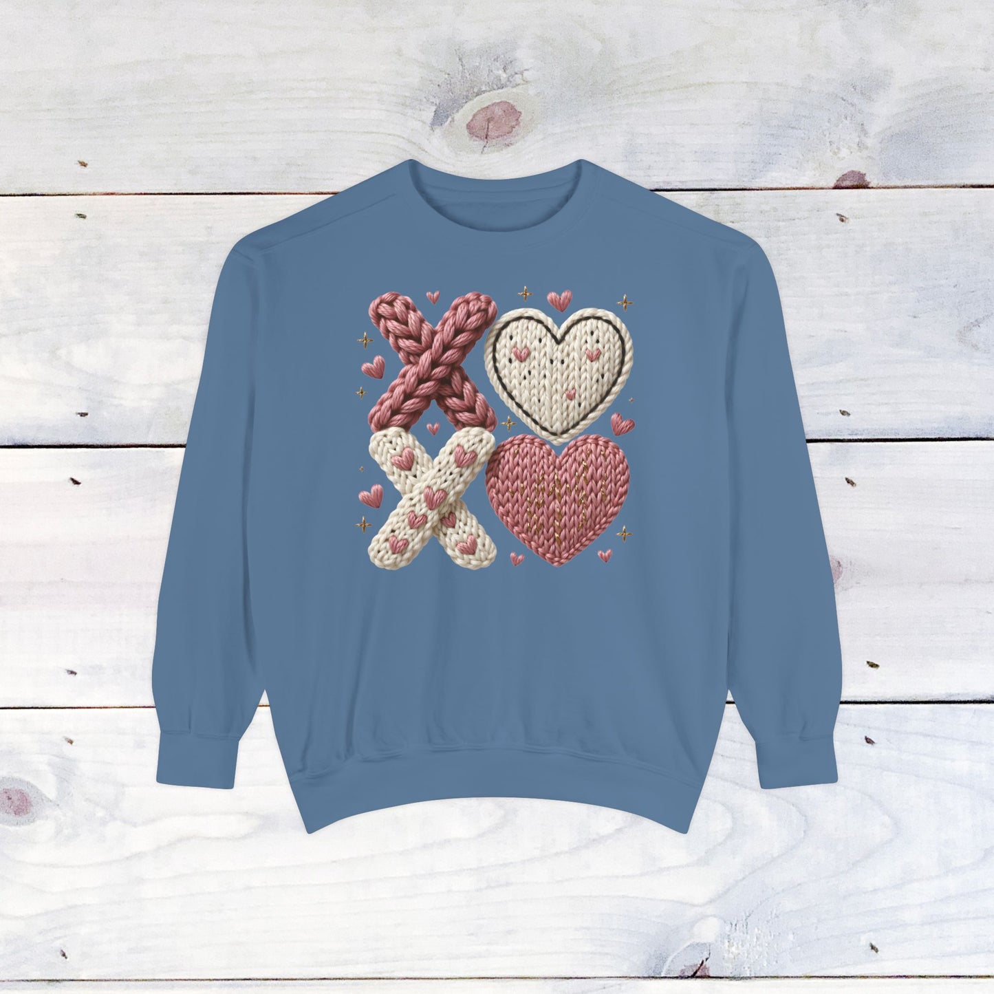 XOXO Yarn Heart Comfort Color Sweatshirt