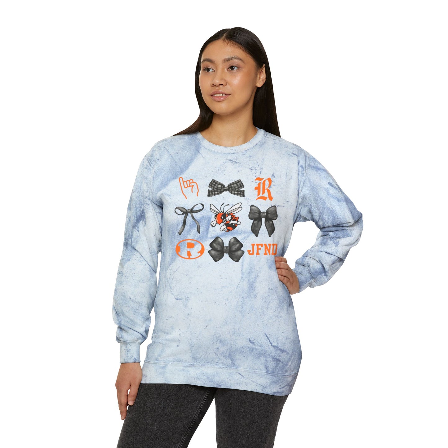 Jackets Faves & Bows Color Blast Comfort Colors Crewneck Sweatshirt