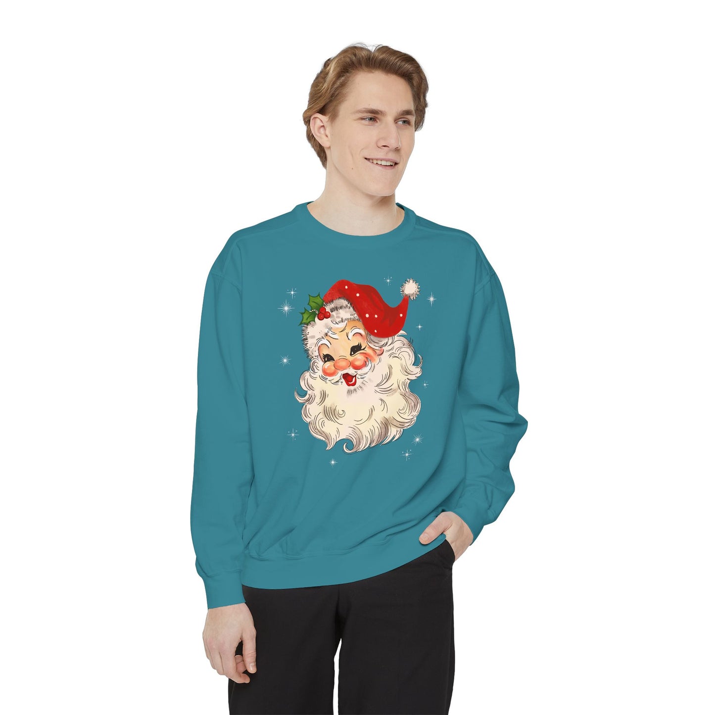 Sparkle Santa Comfort Colors Sweater