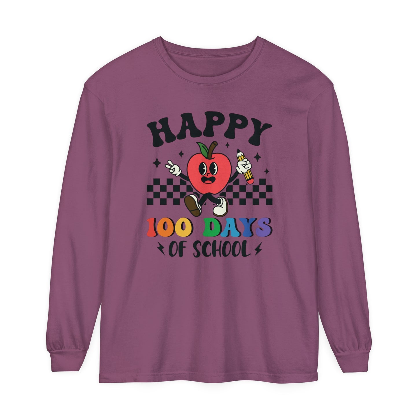 Happy 100 Days Comfort Colors Long Sleeve T-Shirt