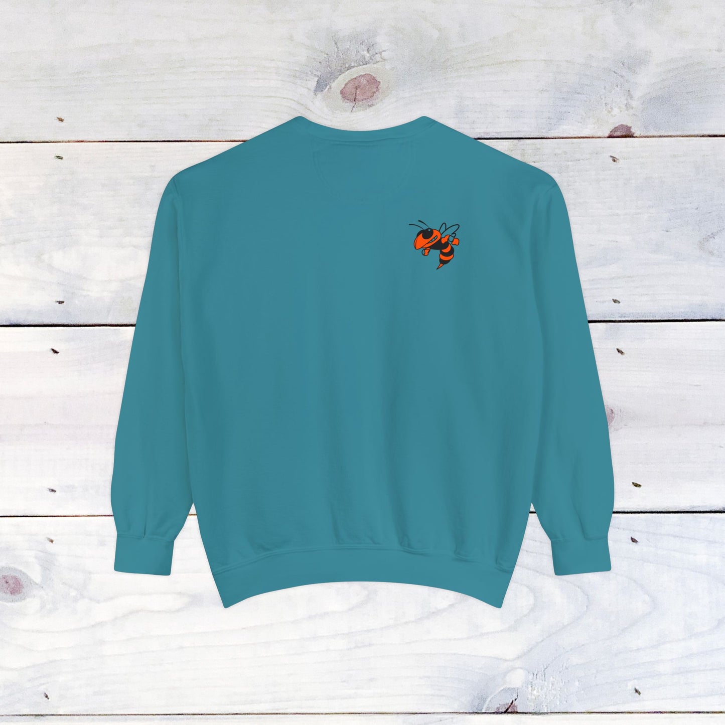 Old School R front, Small Fighting Stinger on back Comfort Colors Sweater