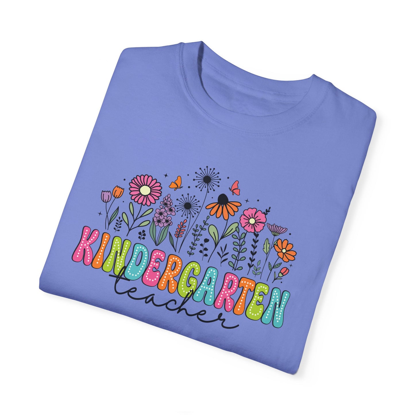 Kinder Flower Teacher Shirt - Comfort Colors
