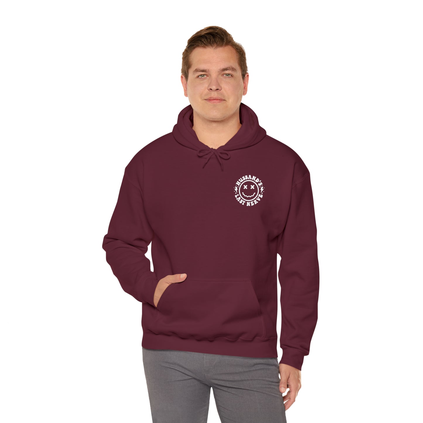 Husband's Last Nerve Hoodie - White Text