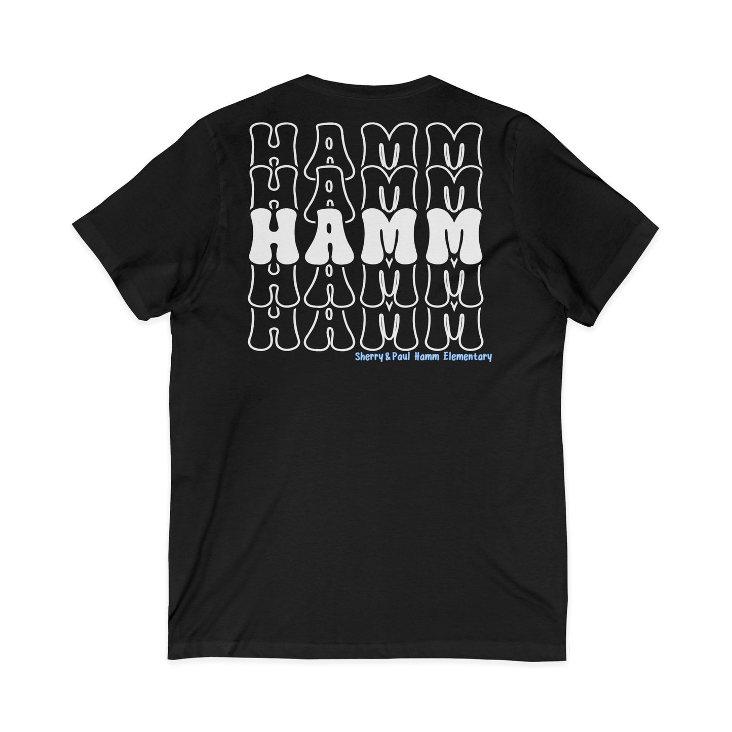 Hamm Unisex V-Neck Tee, Repeat Back:Logo Front
