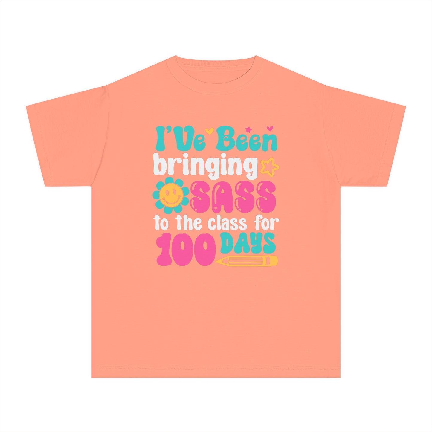 Youth Bringing the Sass 100 days of Class Comfort Colors Tee