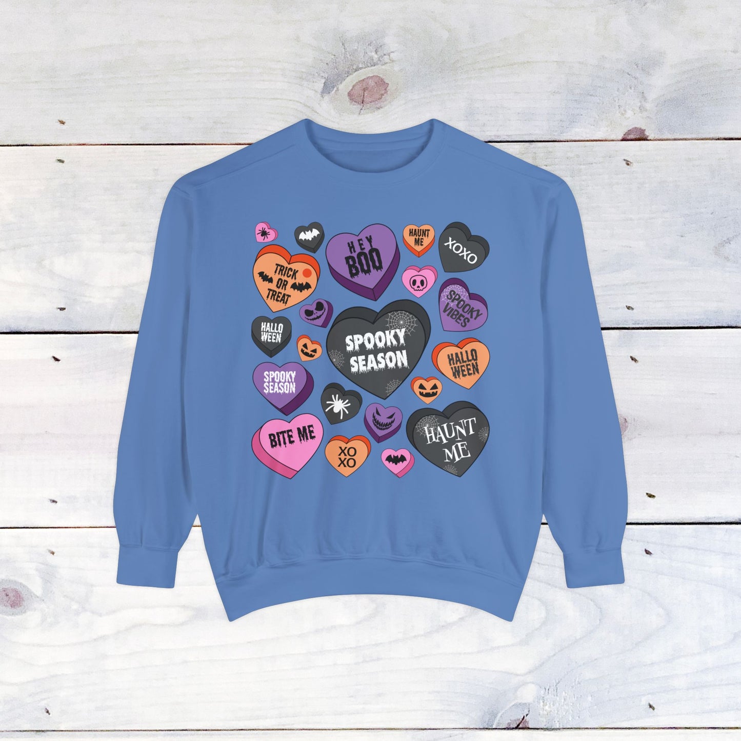 Halloween Conversation Hearts - Comfort Colors Sweater