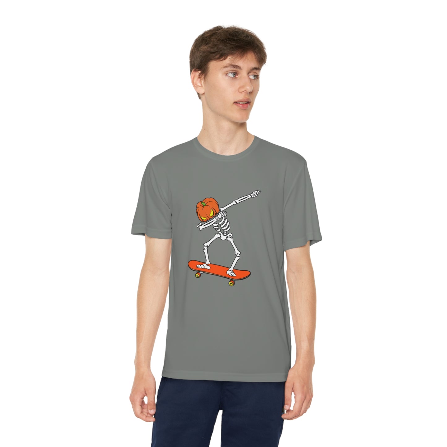 Dabbing Pumpkin Skelly Skater T
