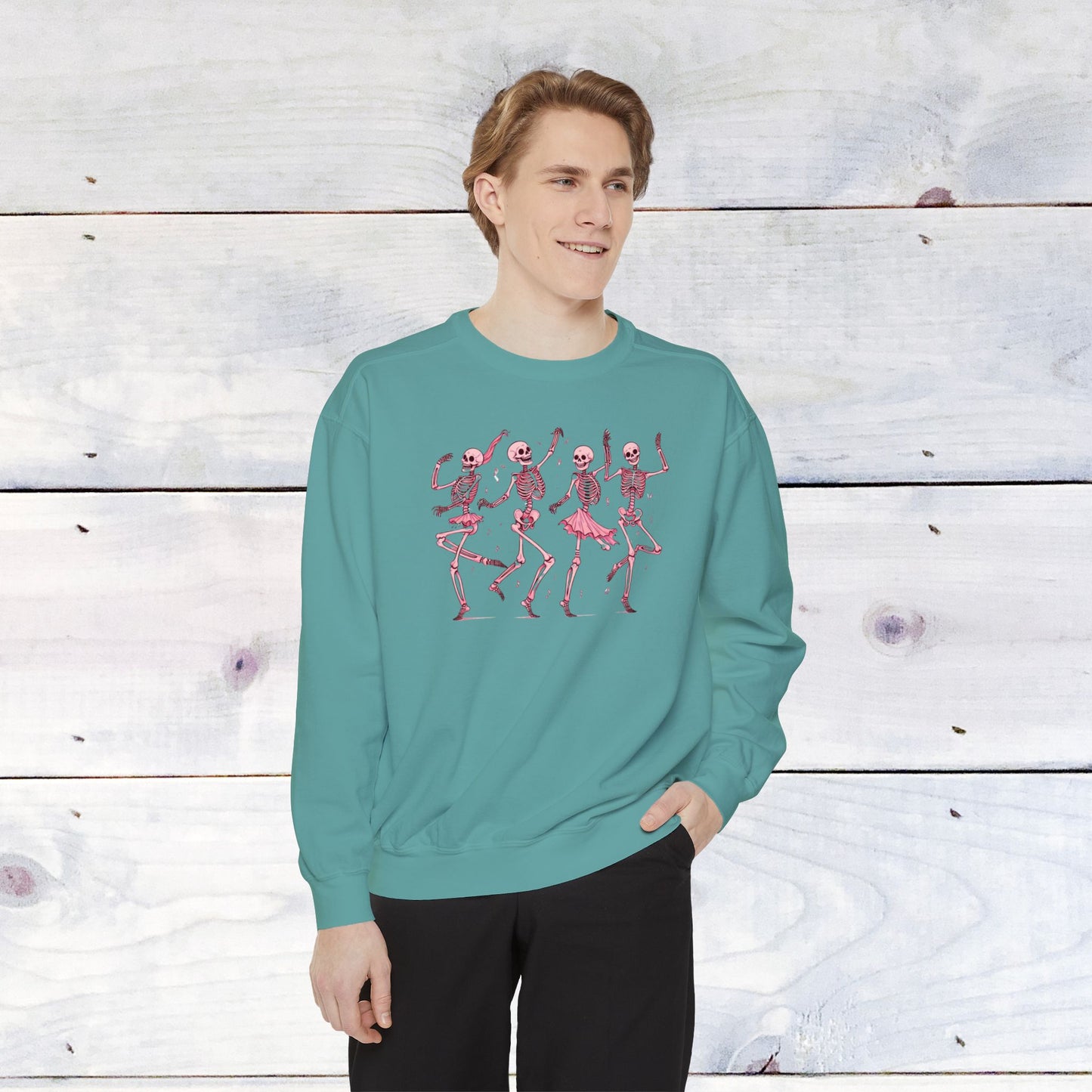 Pink Dancing Skellys Comfort Colors Sweater