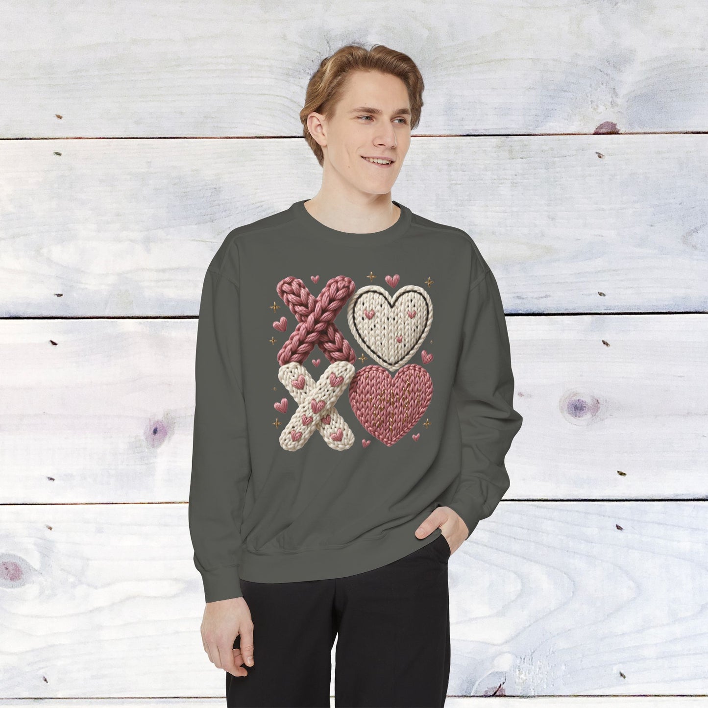XOXO Yarn Heart Comfort Color Sweatshirt