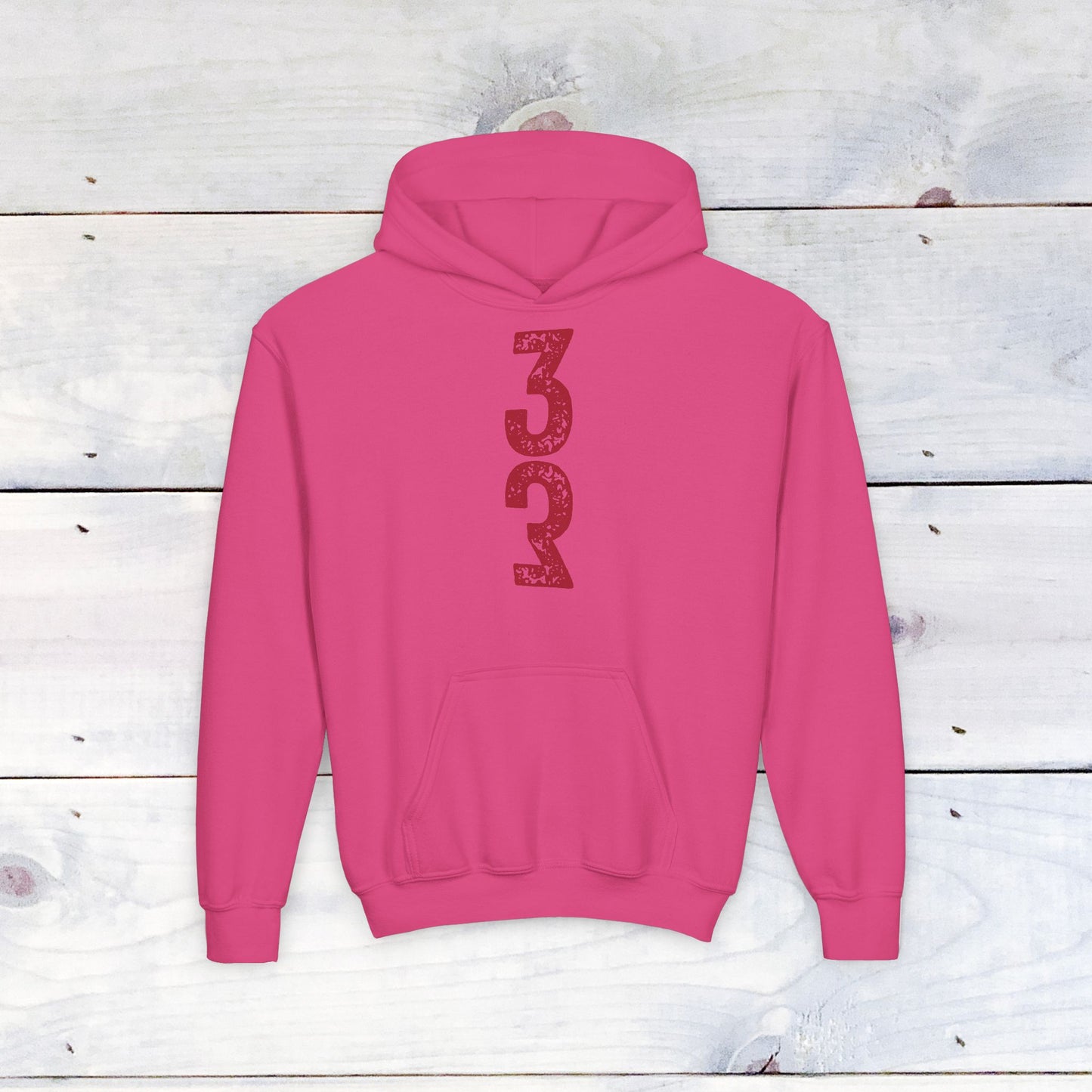 Red 3up3down Youth Heavy Blend Hooded Sweatshirt