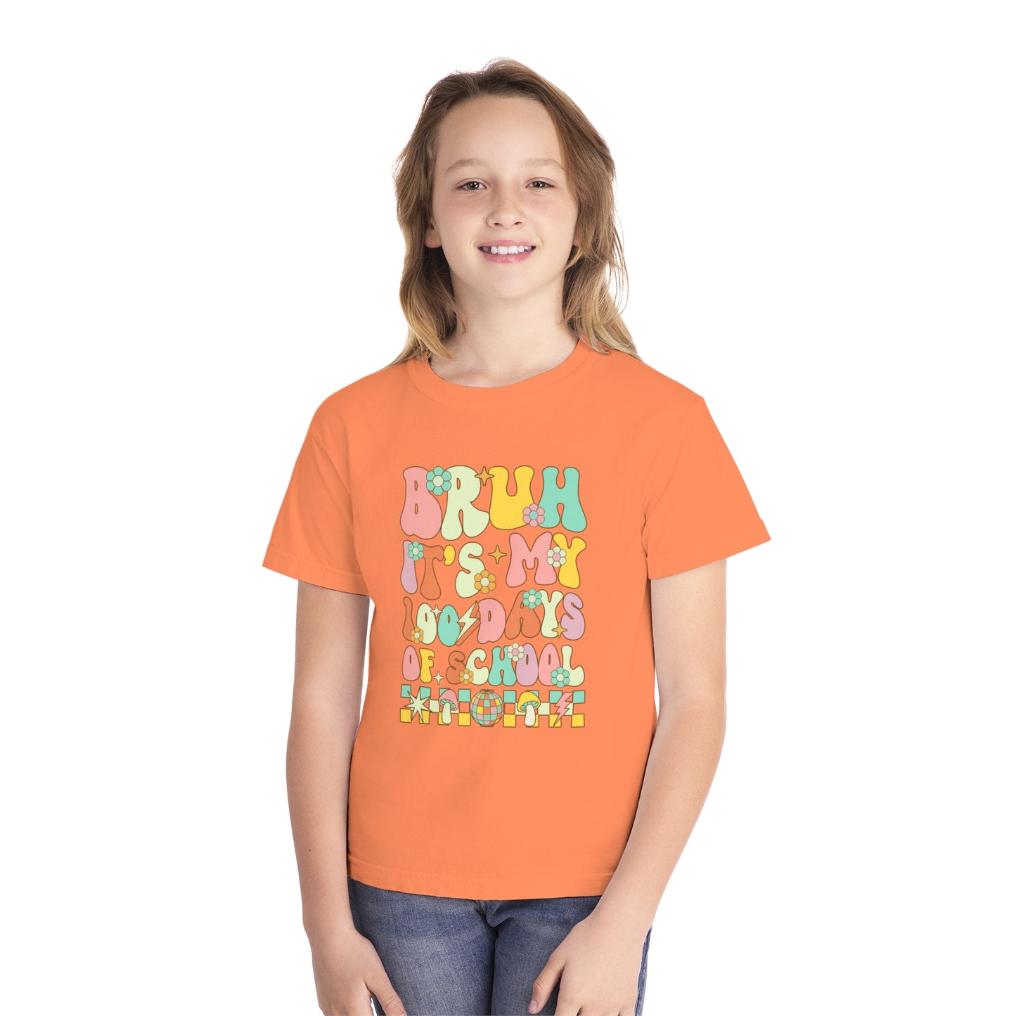 Youth BRUH 100 Days Comfort Colors Tee