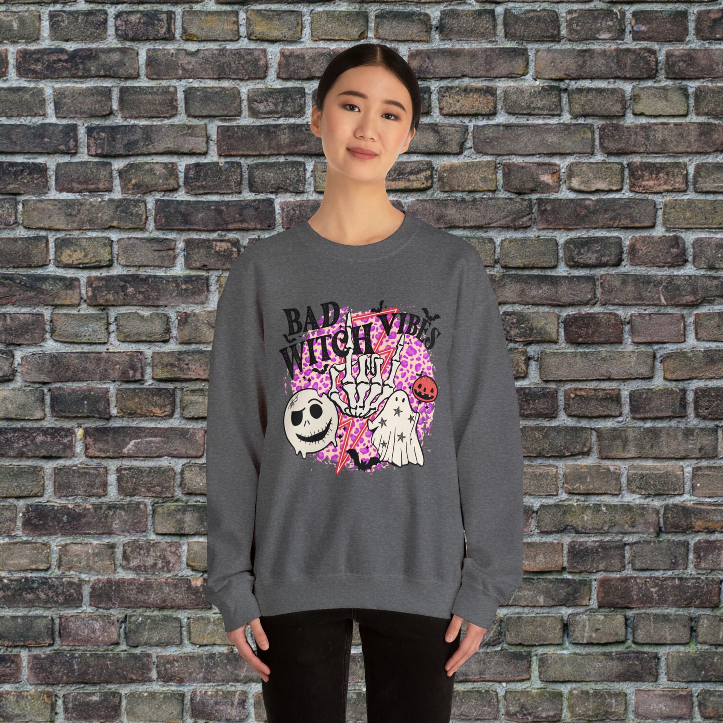 Bad Witch Vibes Front - Unisex Crewneck Sweatshirt