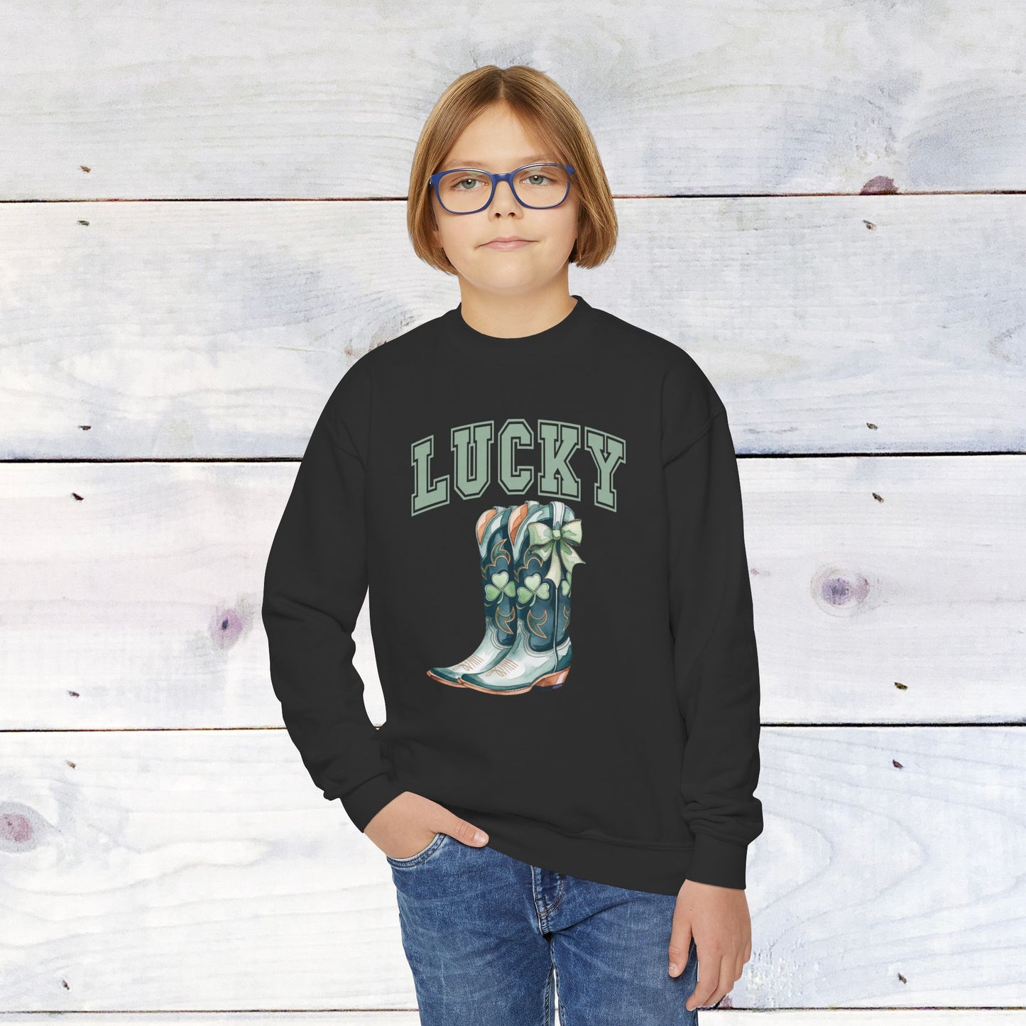 Lucky Boots Youth Crewneck Sweatshirt