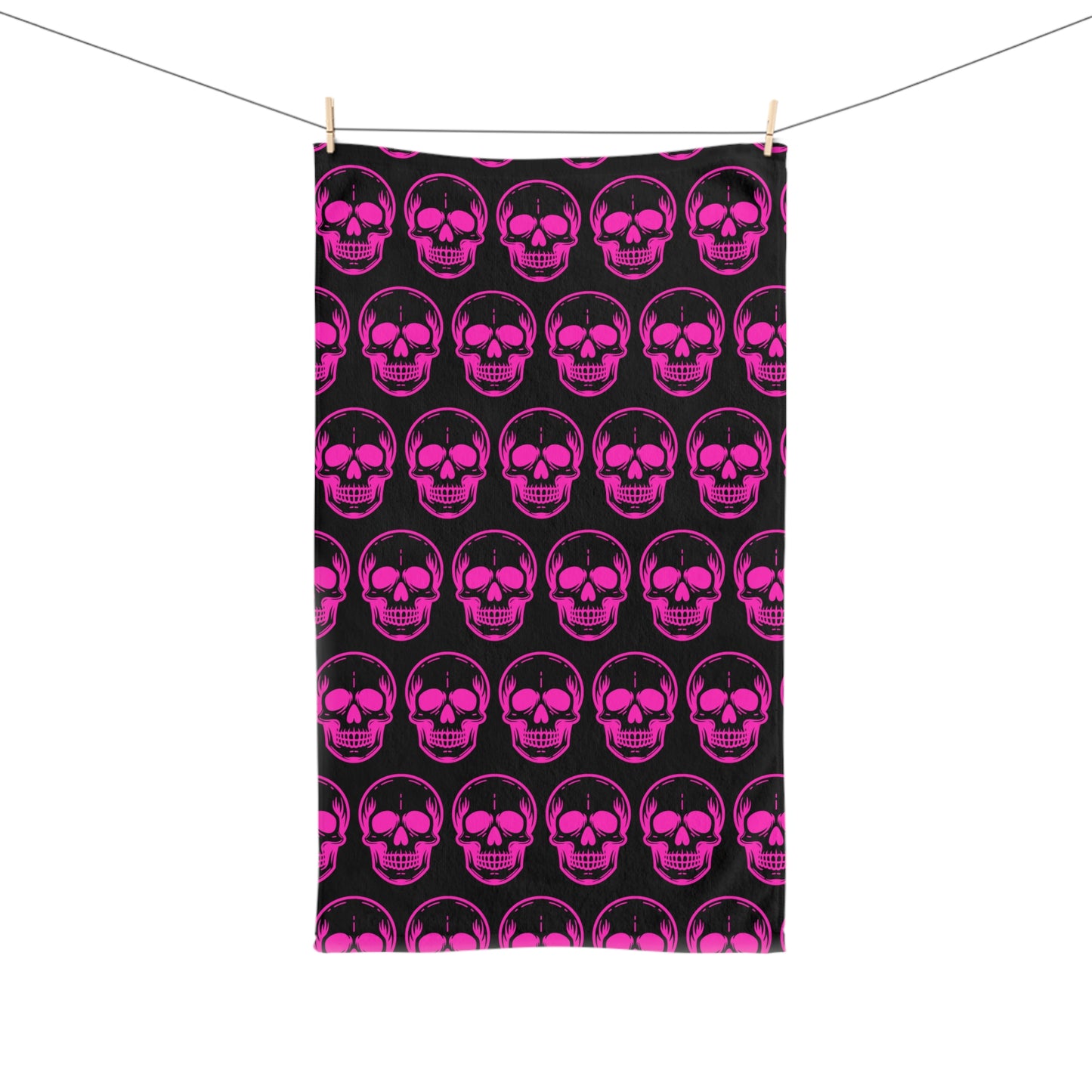 Pink Skull Hand Towel