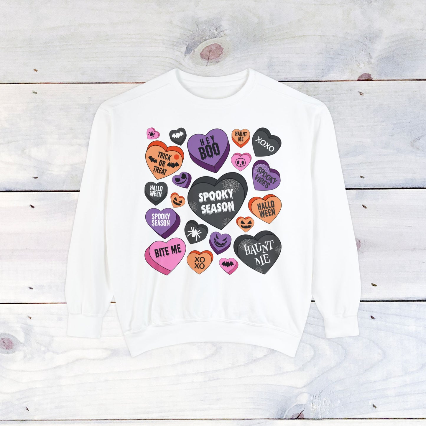 Halloween Conversation Hearts - Comfort Colors Sweater