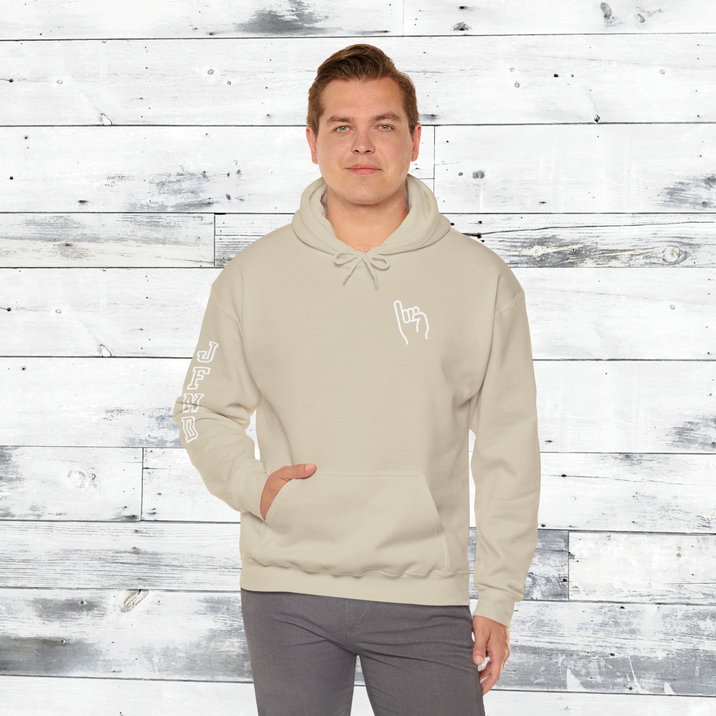 Jackets Stinger Hoodie Front - JFND Sleeve - Old School R back
