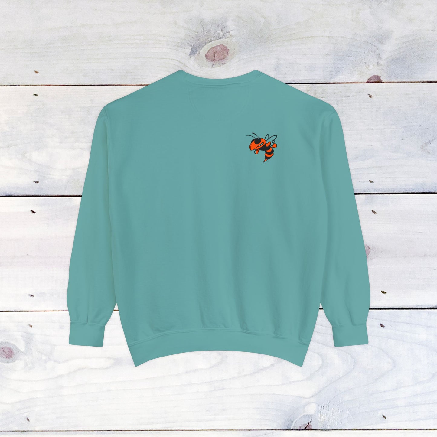 Old School R front, Small Fighting Stinger on back Comfort Colors Sweater