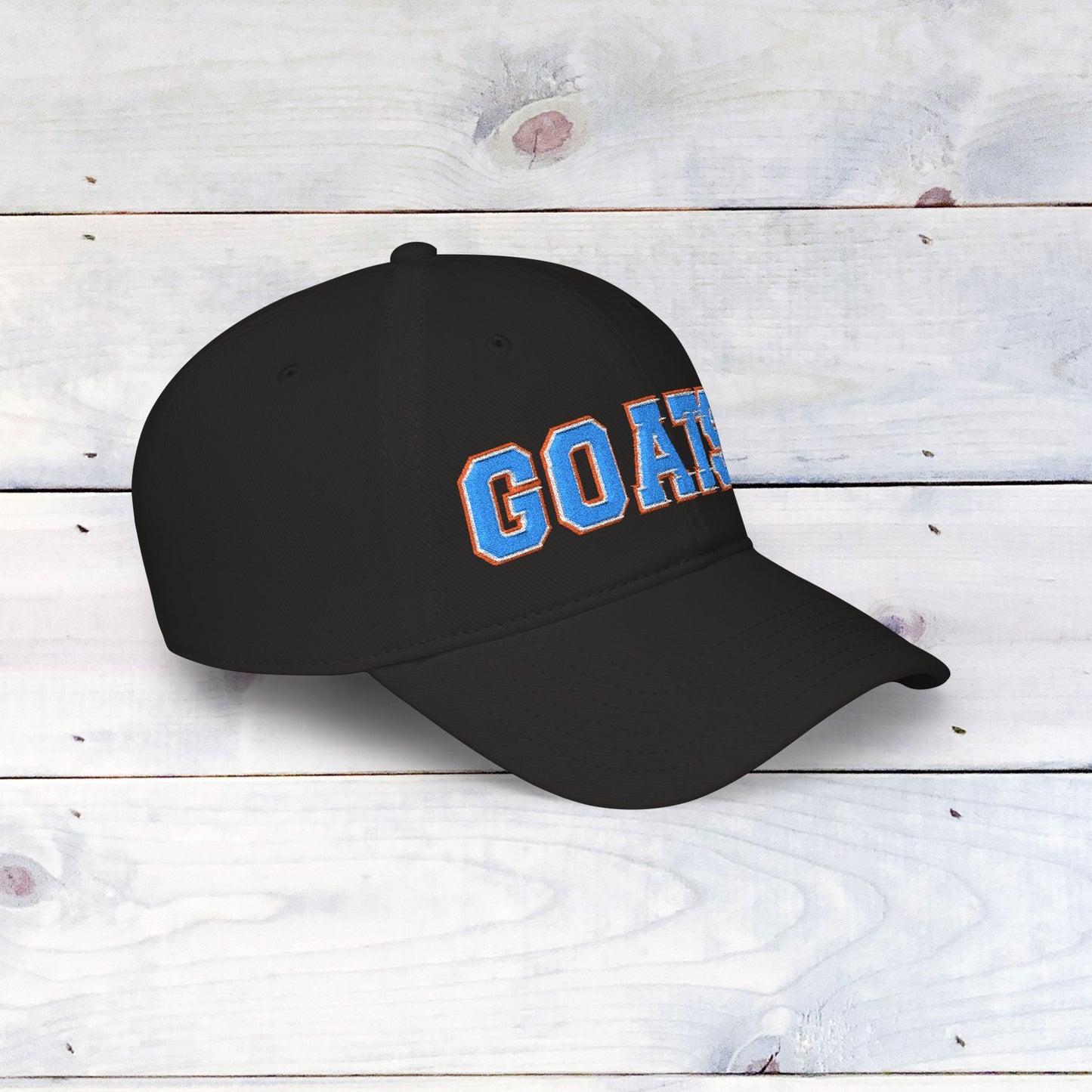 GOATS Embroidered Baseball Cap — Vintage Chenille Team Letterman Hat