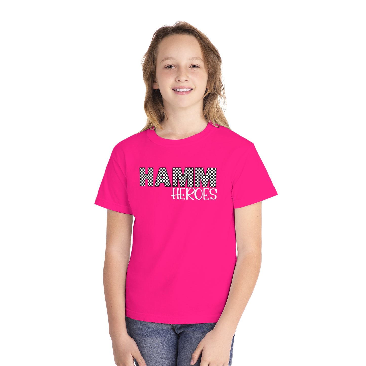 HAMM Checkered Youth Comfort Colors T . White Text