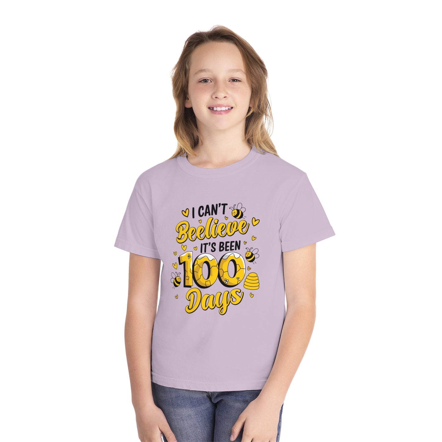 Youth I Can't Beelieve 100 Days Comfort Colors Tee