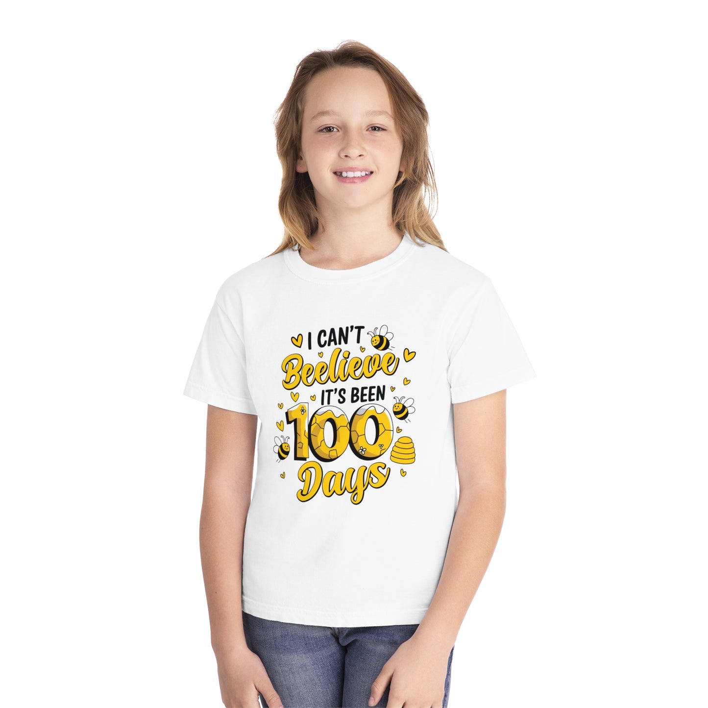 Youth I Can't Beelieve 100 Days Comfort Colors Tee