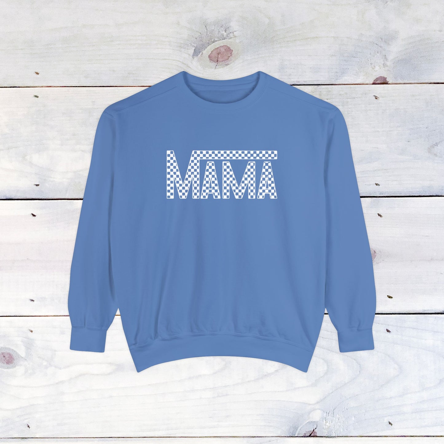Mama Checkered Comfort Colors Sweater
