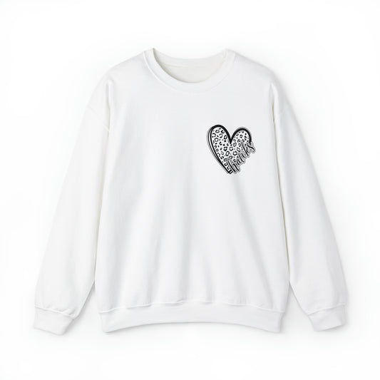 Hawks Heart Front, Glitz Cheer Mom back - Sweater