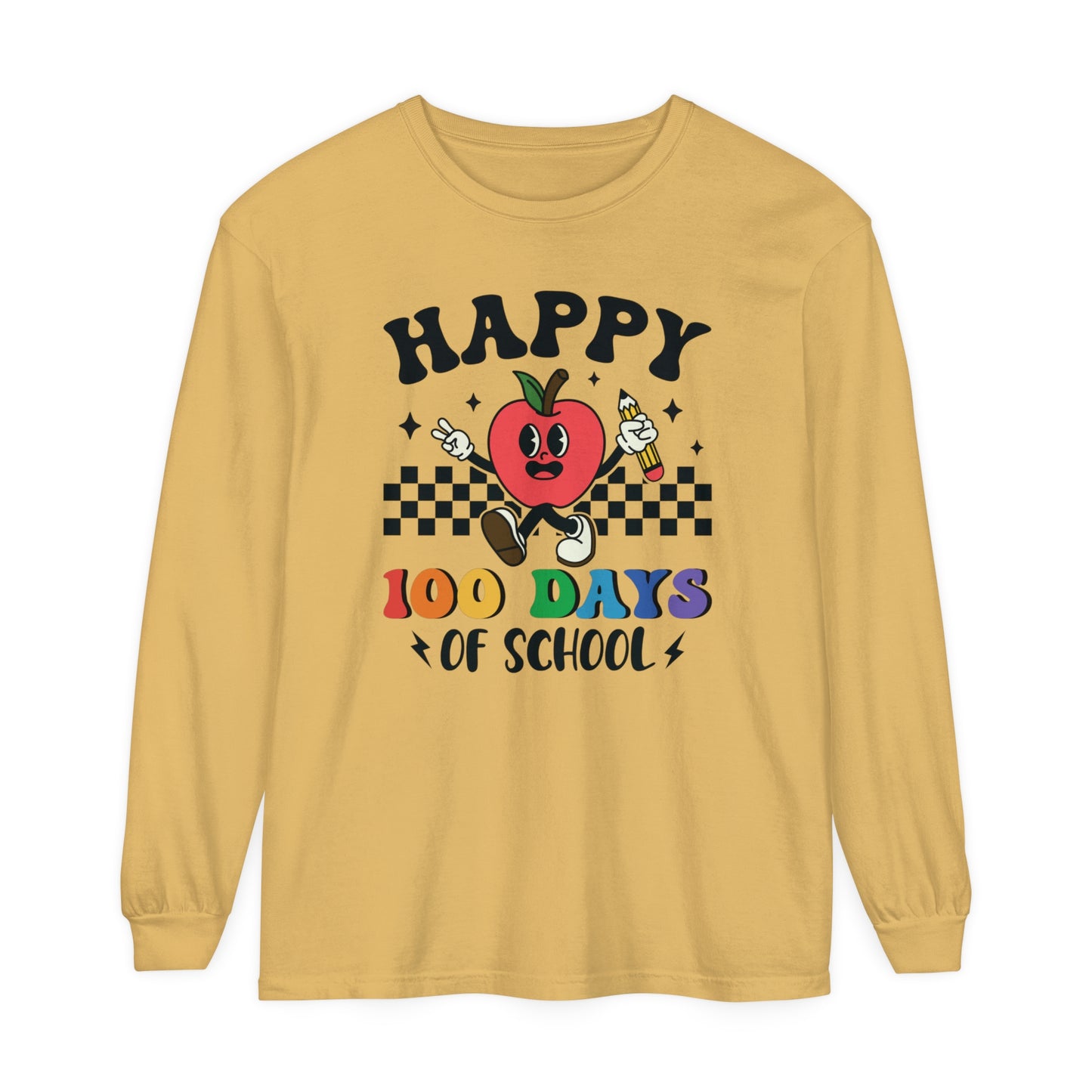 Happy 100 Days Comfort Colors Long Sleeve T-Shirt
