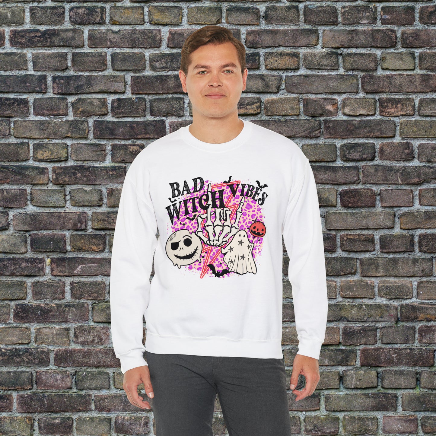 Bad Witch Vibes Front - Unisex Crewneck Sweatshirt