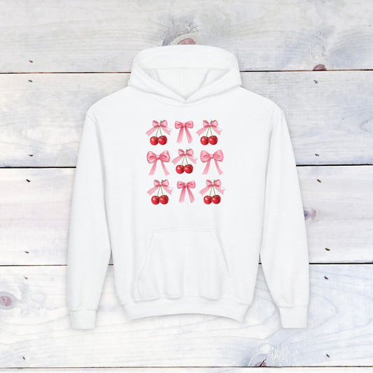 Cherry Bow Grid Youth Sweatshirt