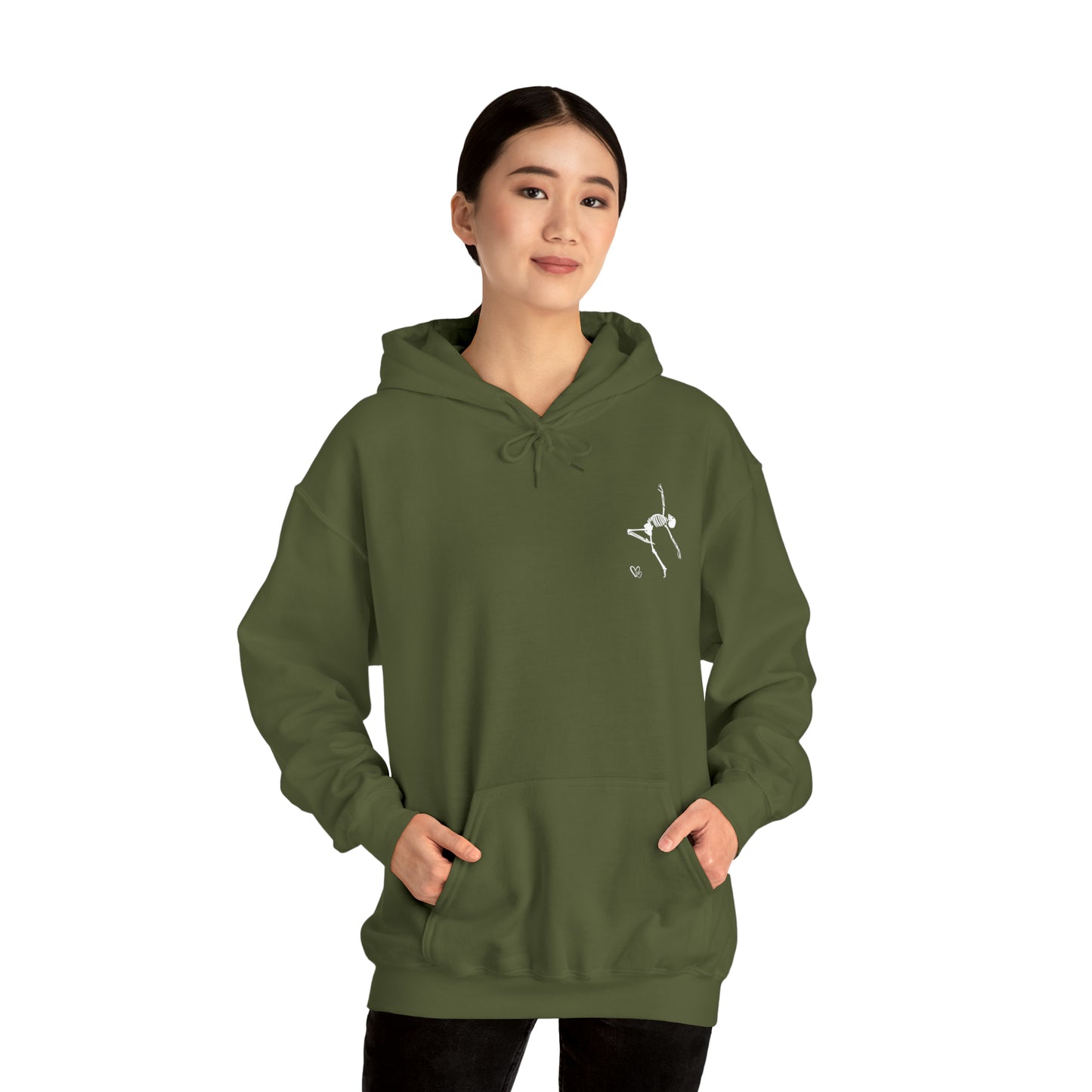 Dancing Skeleton Hoodie- Dancing Skeleton Front- Multi -Dancing Skeleton Back, Mutliple Color Options, Unisex Heavy Blend™ Hooded Sweatshirt