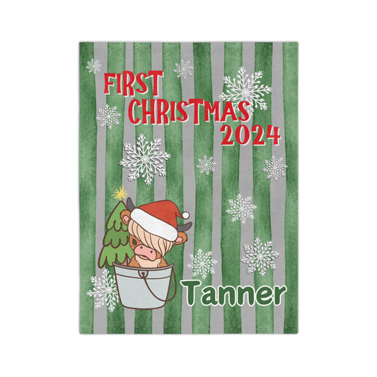 Custom First Christmas Baby Blanket