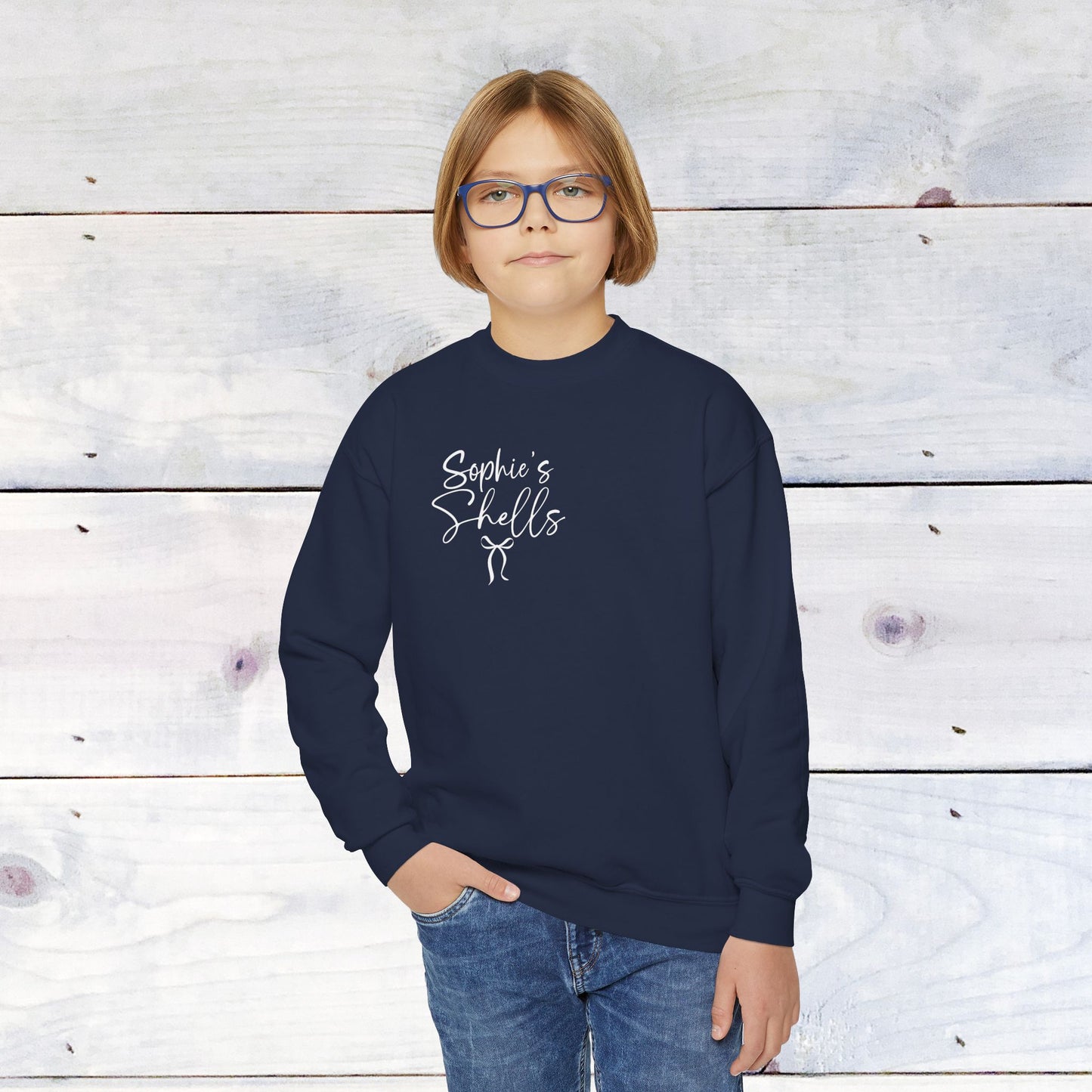 Custom 'Sophie's Shells' Youth Crewneck Sweatshirt