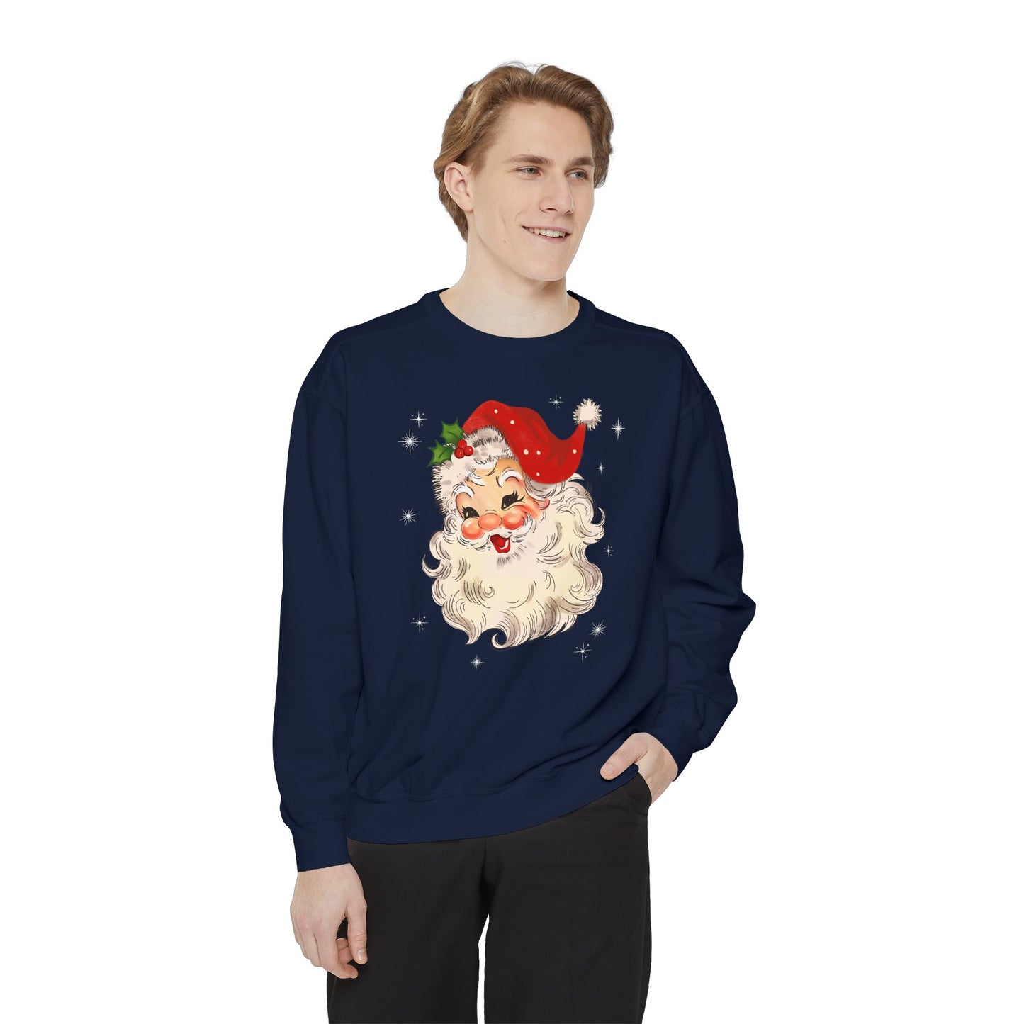 Sparkle Santa Comfort Colors Sweater