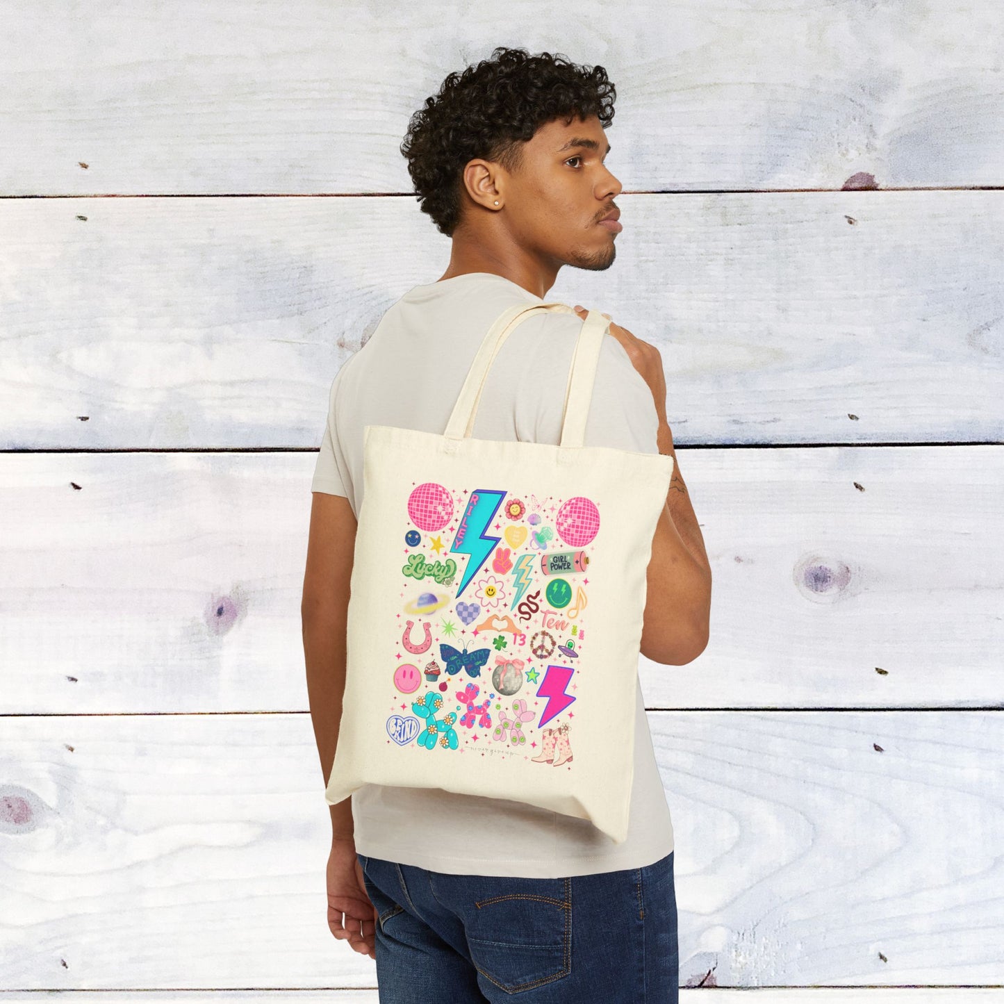 Riley Bday Cotton Canvas Tote Bag