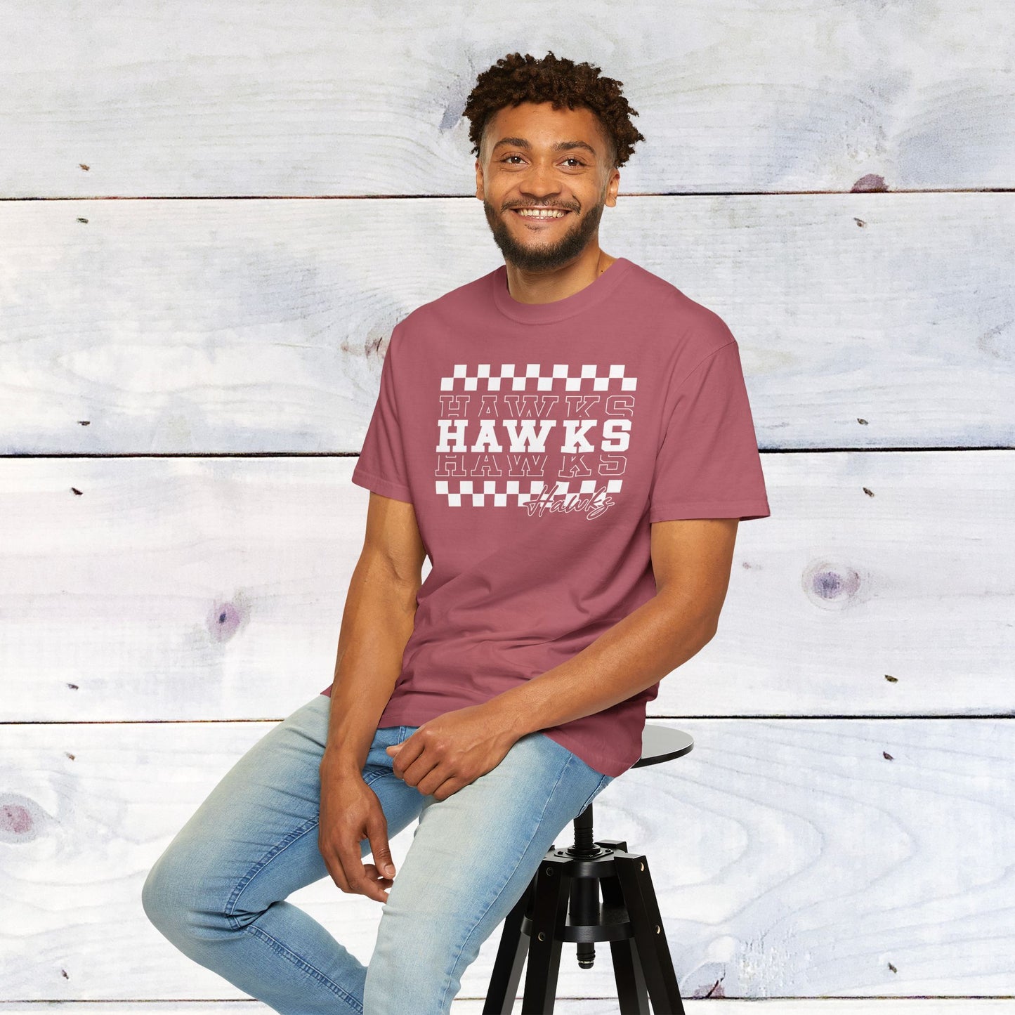 Hawks Check Comfort Colors Unisex Tee